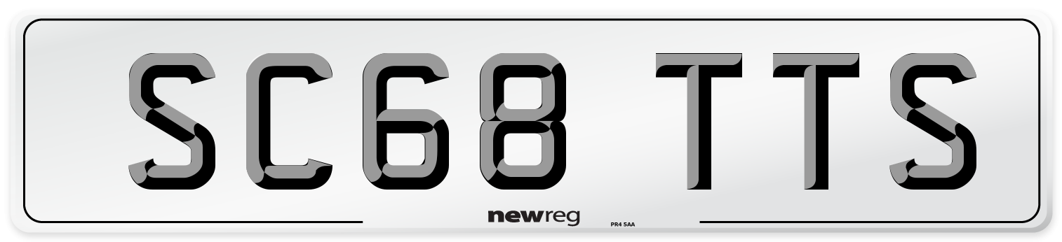 SC68 TTS Number Plate from New Reg